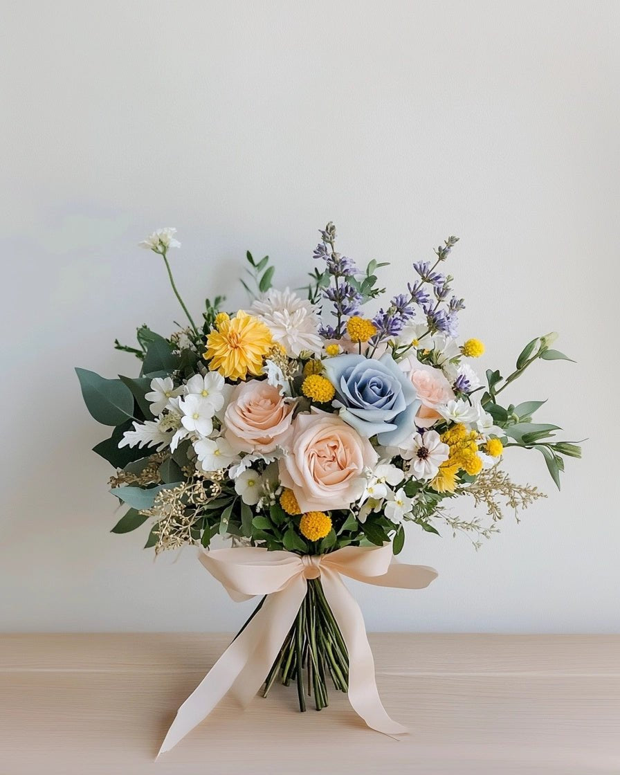 Blue Yellow Bouquet - Immanuel Florist